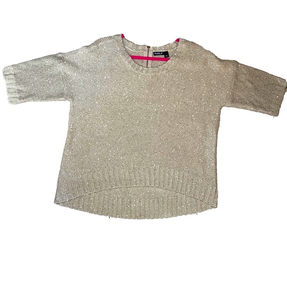 #3-Allen B. by Allen Schwartz Embellished
Sweater Champaign with Sequins, Size L - Picture 4 of 8